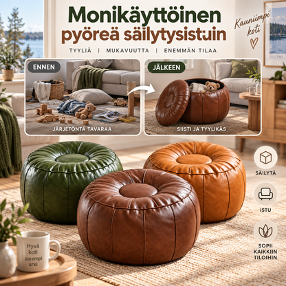 Monikäyttöinen pyöreä säilytysistuin – tyylikäs ja käytännöllinen!