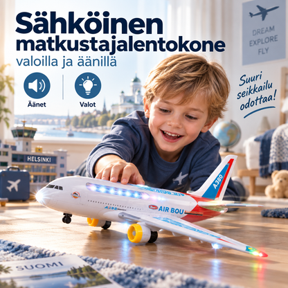 ✈️ 50 %:N ALENNUS RAJOITETUN AJAN! 💡 Sähköinen lentokonemalli, jossa on äänitehosteet ja LED-valot – Interaktiivinen, houkutteleva, kestävä ✨