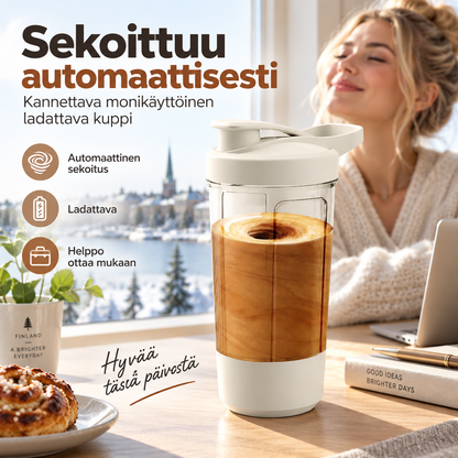 Kannettava monikäyttöinen ladattava automaattisesti sekoittuva kuppi