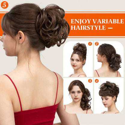 👱‍♀️ -50 %! ✨ Vaivaton nutturaväline – Luo tuuhea nuttura hetkessä; helppo käyttää vain 10 sekunnissa! Valmistettu korkealaatuisesta, lämmönkestävästä kuidusta (kestää jopa 160 °C:n lämpötilan). Kevyt ja mukava käyttää (painaa vain 90 g). 🎀