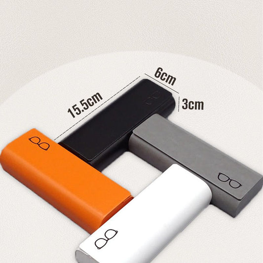 Minimalistinen kova nahkainen silmälasikotelo