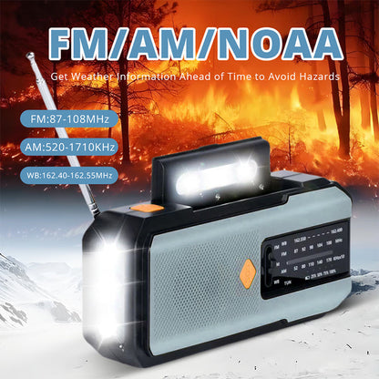 ✨Aurinkokennolla ja kammella toimiva hätätilanteiden sääradio