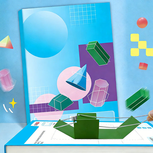 Interaktiivinen 3D-pop-up-geometriakirja lapsille