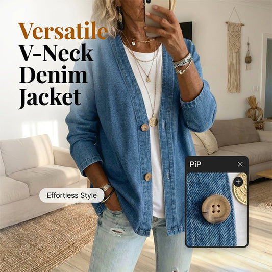 ✨Ale – 50 % alennus✨Klassinen naisten napitakkinen farkkutakki