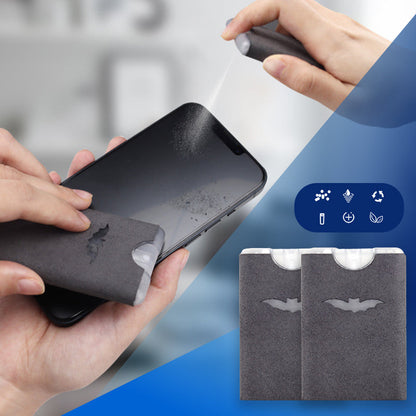 2-in-1 Screen Cleaner & Microfiber Cloth – Spray & Wipe, No Residue, Portable