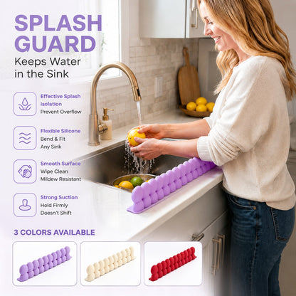 🥳HOT SALE🥳💞10K+ SOLD! Sink Splash Guard – From £9.99! Flexible silicone, easy wipe & splash-blocking. Dry counters – grab yours! ✅