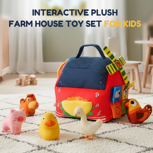 🧸 50% OFF! 🚜 Interactive Plush Farm House Toy Set for Kids – 6 Exploration Zones, Adorable Animal Puppets & Portable Storage Design – Learn, Play & Grow ✨