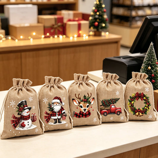 🎅🌲Christmas Drawstring Gift Bags💝