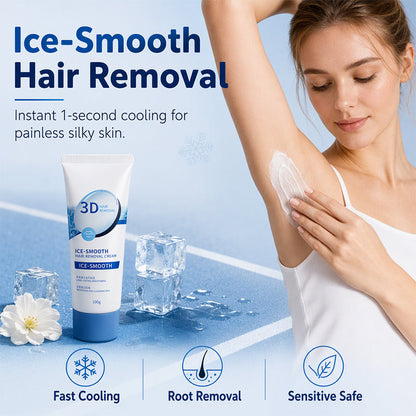 ❄️50% OFF NOW! Ice-Smooth Hair Removal Cream‑Painless Botanical Smoothing Depilatory Cream, Fast Cooling Body Hair Remover for Silky Smooth Skin