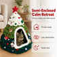 Cozy Christmas Tree Cat Cave