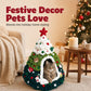 Cozy Christmas Tree Cat Cave