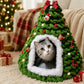 Cozy Christmas Tree Cat Cave