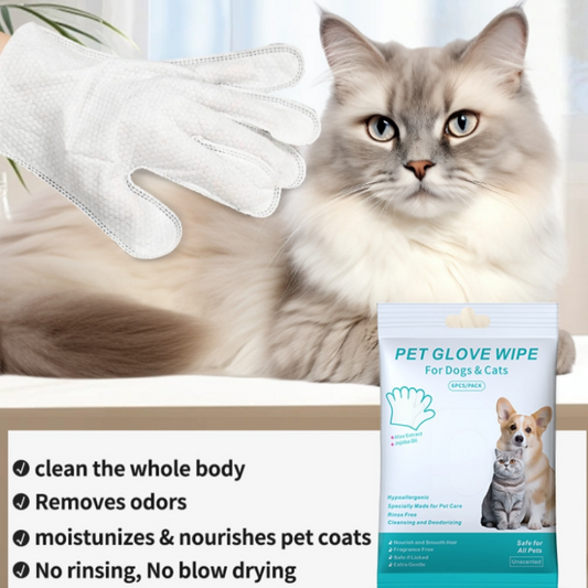 🐾 Pet Cleaning Glove Wipes | No-Rinse Freshen Up