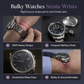 🎉 Free shipping! 🚚Men's Tonneau Quartz Chronograph Watch with Skeleton Flywheel Dial Moon Phase Calendar and Silicone Strap