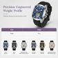 🎉 Free shipping! 🚚Men's Tonneau Quartz Chronograph Watch with Skeleton Flywheel Dial Moon Phase Calendar and Silicone Strap
