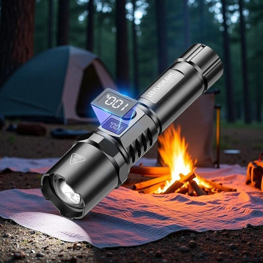 🔋Rechargeable Laser Flashlight with Digital Display🔋Ladattava lasertaskulamppu digitaalisella näytöllä