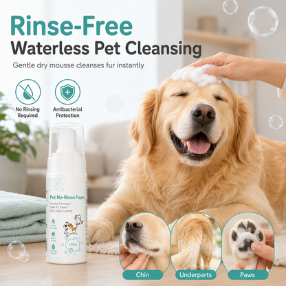 🐾 Early Christmas Hot Sale 50% OFF! ✨ No-Rinse Pet Cleansing Foam – Gentle Waterless Mousse, Botanical-Extract Formula & Targeted Cleaning for Paws, Chins & Fur – Quick Freshening Between Baths, Travel & Winter 🌿