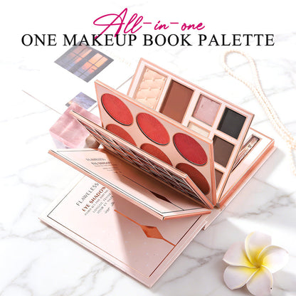 💄50% OFF NOW!🥳🥳 All-in-One Makeup Book Palette – Multi Layer Eyeshadow Blush Contour Highlight Makeup Kit, Portable Foldable Makeup Book for Daily & Party Makeup