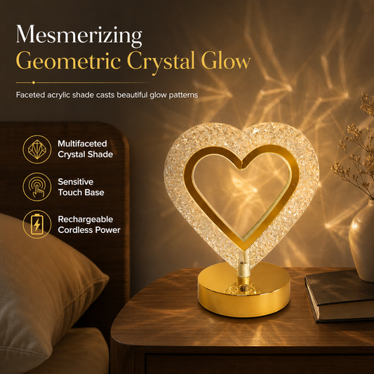 📢📢46% OFF !! ⏰Careluxpro Geometric Crystal Night Light: Touch Control, 3 Colors, USB Rechargeable, Bedroom Glow