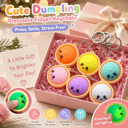 📢📢50% OFF !! ⏰A charming anti-stress toy keychain in the shape of a dumpling – illuminated (reacts to touch)