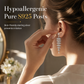 📢📢40% OFF !! ⏰ Micro Pave Zircon Fan-Shaped Skirt Earrings – Elegant & Sparkling ✨🩵👂