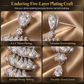 📢📢40% OFF !! ⏰ Micro Pave Zircon Fan-Shaped Skirt Earrings – Elegant & Sparkling ✨🩵👂