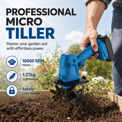 Cordless Handheld Garden Power Tiller and Soil Aerator