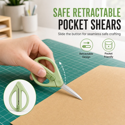 🎁50 % ALENNUS!!📢✂️ Kannettavat, sisäänvedettävät turvasakset – kompaktit, monikäyttöiset ja helposti mukana kuljetettavat. Pidä ne käden ulottuvilla paperitöitä, tee-se-itse-projekteja ja pakettien avaamista varten – ne eivät vie turhaa tilaa! ✨