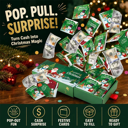 🎄Christmas Pre Sale￡6.99!!🎅🎁Christmas Pop-up Surprise Gift Box - Unique Folding Bouncing Red Envelope Gift Box🎁